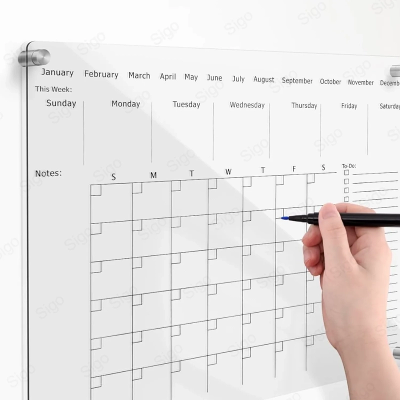 Calendario Organizador de Acrilico | Transparente