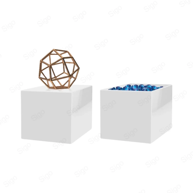 Cubo Decorativo de Acrilico | Blanco