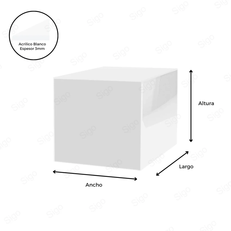 Cubo Decorativo de Acrilico | Blanco