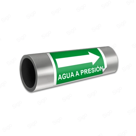 Sticker Identificacion Tuberias - Agua a Presión | Cod. IDT - 3