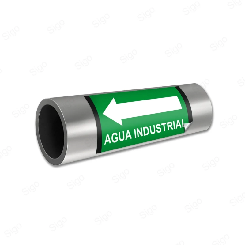 Sticker Identificacion Tuberias - Agua Industrial | Cod. IDT - 4, Identificación de Tuberias