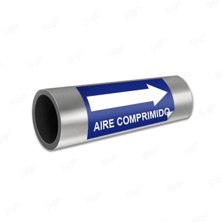 Sticker Identificacion Tuberias - Aire Comprimido | Cod. IDT - 7