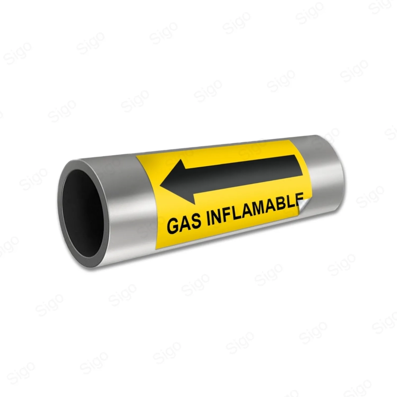 Sticker Identificacion Tuberias - Gas Inflamable | Cod. IDT - 11