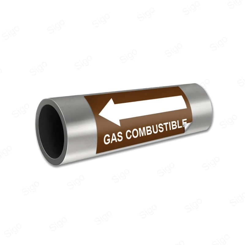 Sticker Identificacion Tuberias - Gas Combustible | Cod. IDT - 17, Identificación de Tuberias