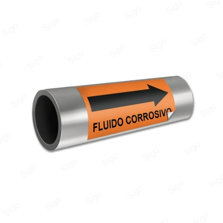 Sticker Identificacion Tuberias - Fluido Corrosivo| Cod. IDT - 21