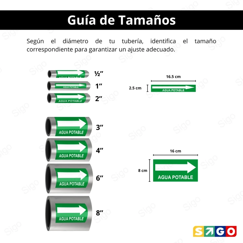 Sticker Identificacion Tuberias - Gas Inflamable | Cod. IDT - 11, Identificación de Tuberias
