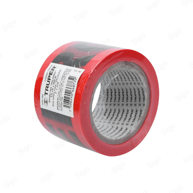 ▶︎ Cinta Delimitadora roja "Peligro" 3" x 100 Metros | TRUPER