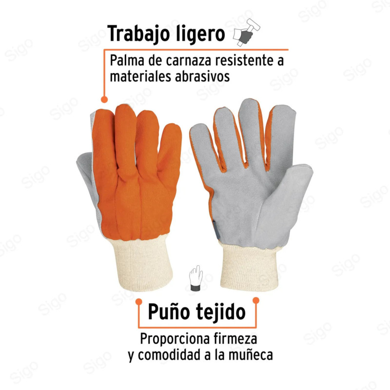 Guantes Carnaza y Loneta, Uso ligero, Protección de Manos