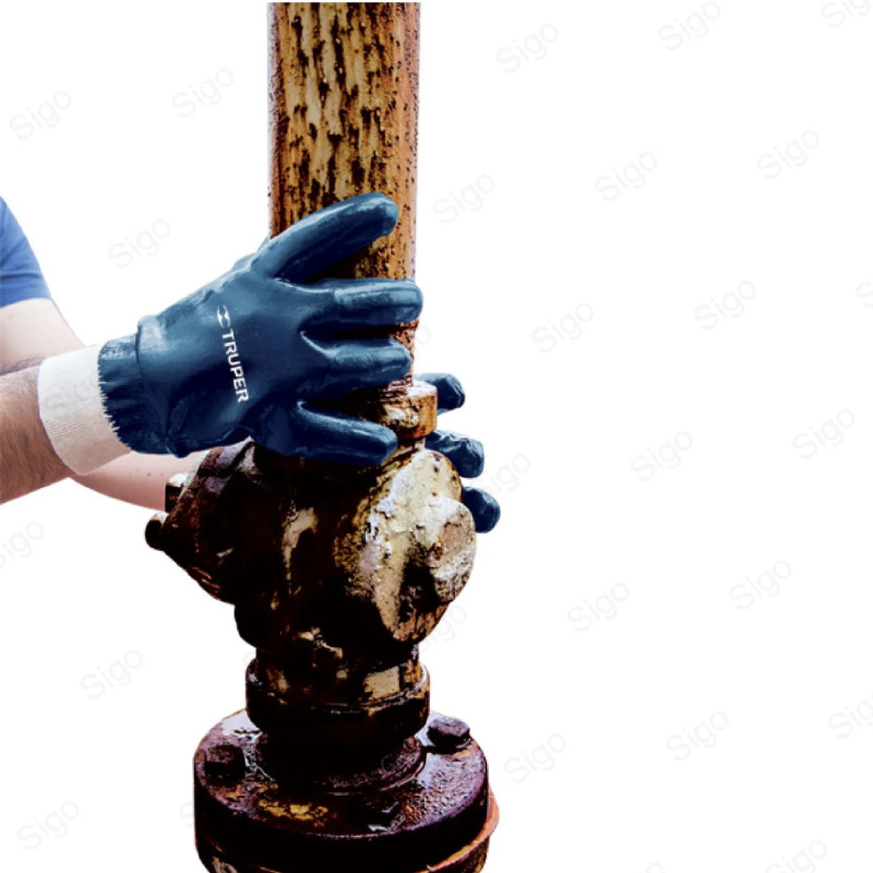 Guantes de Algodón Recubiertos de Nitrilo Puño Tejido, Protección de Manos