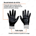 Guantes de Poliéster con Recubrimiento de Nitrilo, M, Truper, Protección de Manos