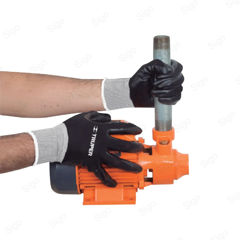 Guantes de Poliéster con Recubrimiento de Nitrilo, M, Truper, Protección de Manos