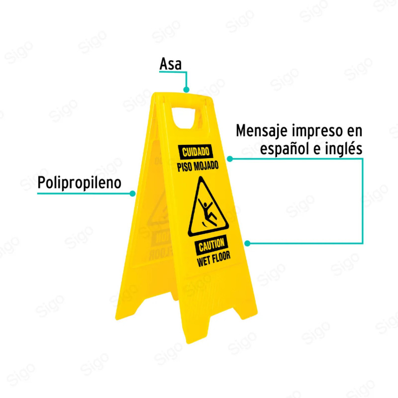 Letrero Plegable Piso Mojado, Equipo de Protección y Seguridad Industrial