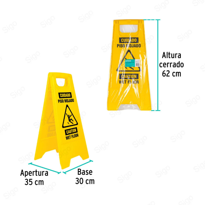 Letrero Plegable Piso Mojado, Equipo de Protección y Seguridad Industrial