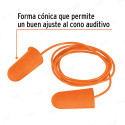 Tapón Auditivo Desechable de Espuma con Cordón, Truper, Protección Auditiva