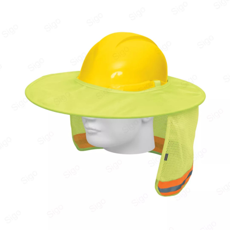 Protector Solar Plegable Para Casco | Verde con Reflejante, Protección de Cabeza