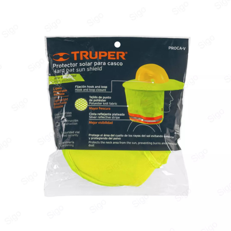 Protector Solar Plegable Para Casco | Verde con Reflejante, Protección de Cabeza