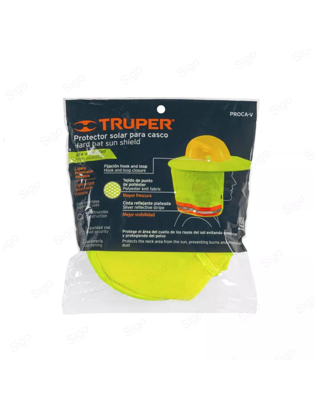 Protector Solar Para Casco Verde con Reflejante | Sigo
