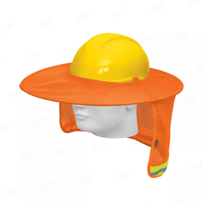 Protector Solar Plegable Para Casco | Naranja con Reflejante, Protección de Cabeza