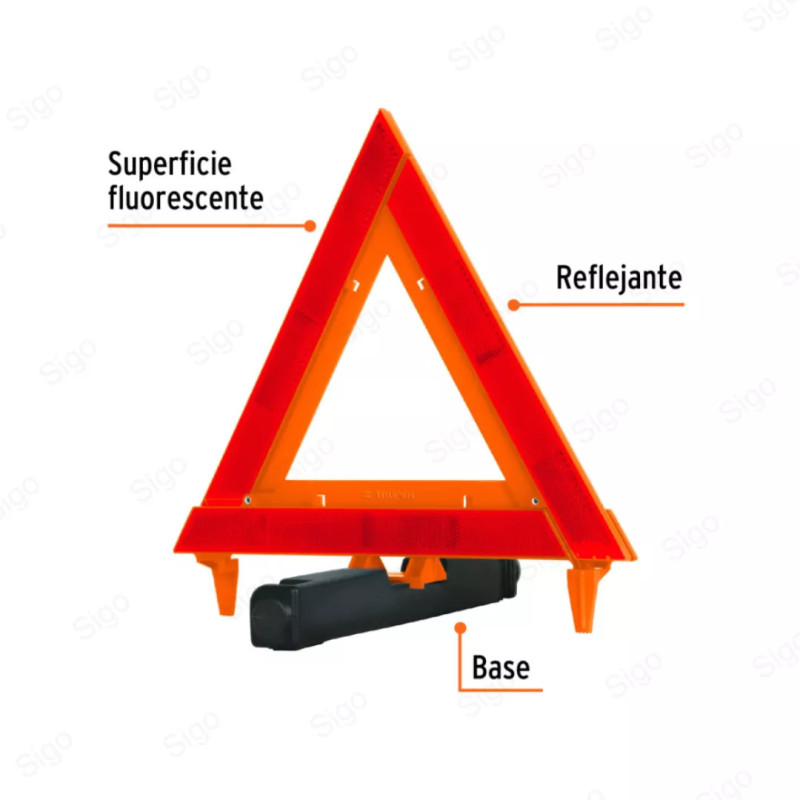 ‣  Triángulo de Seguridad con Estuche Plástico 29 cm | SIGO