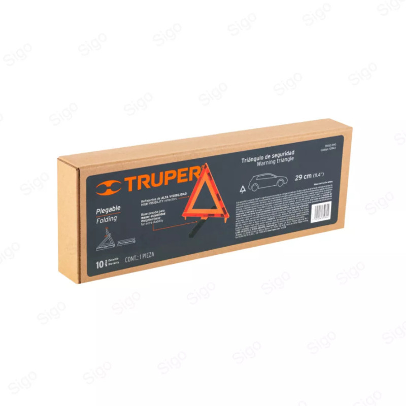‣  Triángulo de Seguridad con Estuche Plástico 29 cm | SIGO