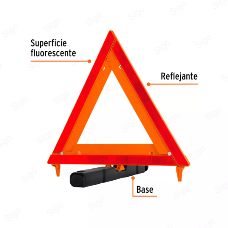 ‣  Triángulo de Seguridad con Estuche Plástico 44 cm de alto | SIGO
