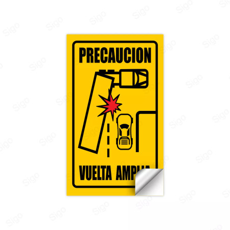Calcomanias - Precaución Vuelta Ancha | Sigo