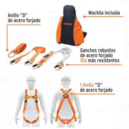 Kit Arnés de Seguridad Cuerpo Completo|  3 Puntos