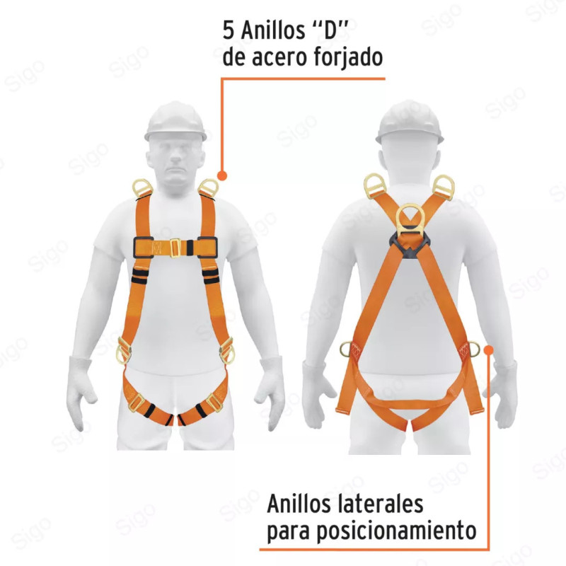 Arnés de Seguridad Cuerpo Completo | 5 Puntos, Protección Contra Caídas