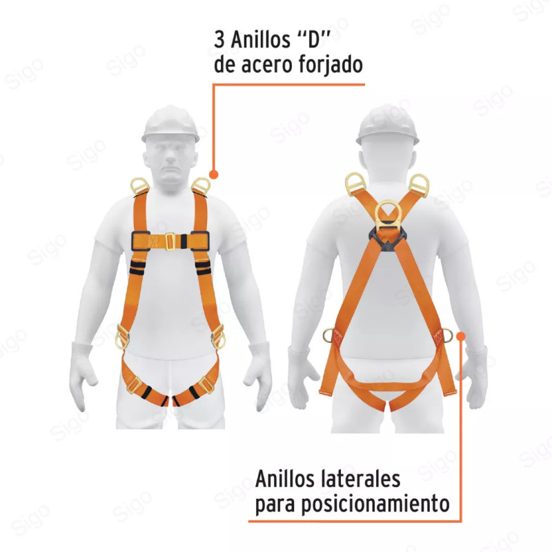 Arnés de Seguridad Cuerpo Completo | 3 Puntos, Protección Contra Caídas