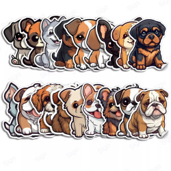 Pack de Calcomanías Perritos | 20 Unidades