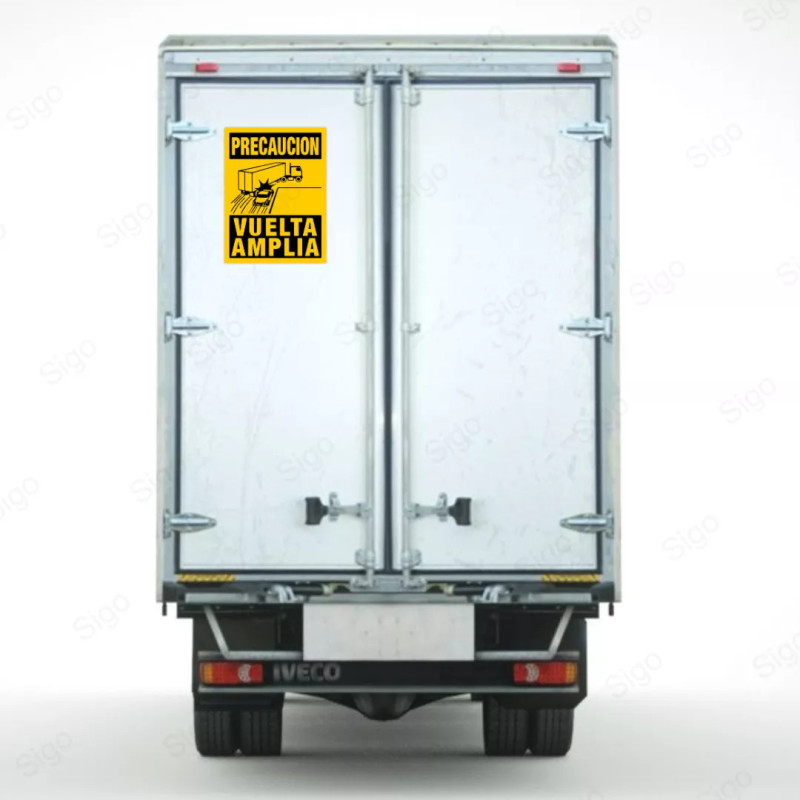 Calcomanias - Precaución Vuelta Amplia | Sigo