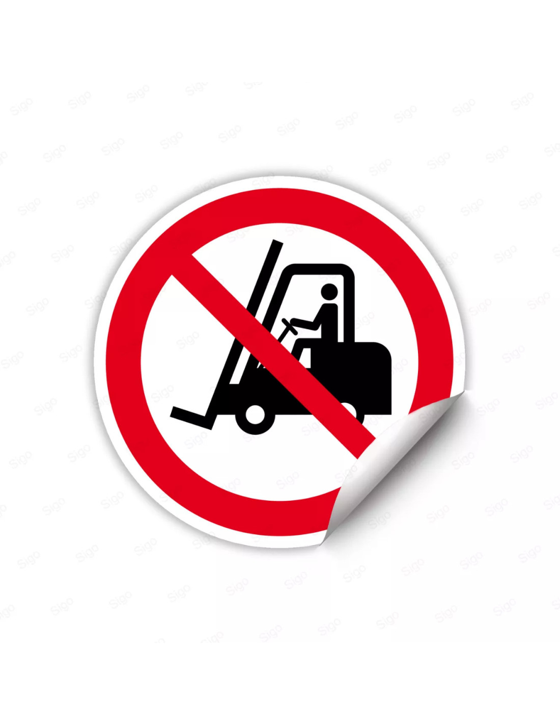 Calcomanía de Prohibición Prohibido el Paso a Caretillas Elevadoras y ...