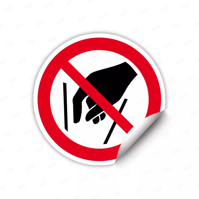 Calcomanía de Prohibición No Meter su Mano| CALC-PR-15
