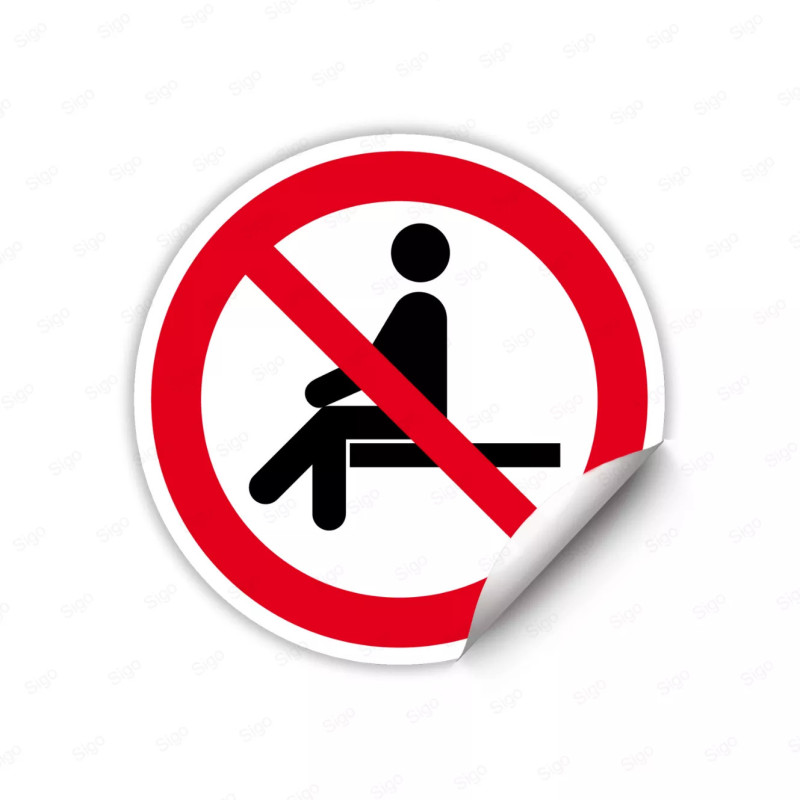 Calcomanía de Prohibición No Sentarses | CALC-PR-18
