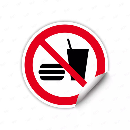 Calcomanía de Prohibición No Comer o Beber | CALC-PR-22