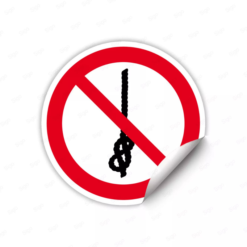 Calcomanía de Prohibición No Hacer Nudos en la Cuerda | CALC-PR-30