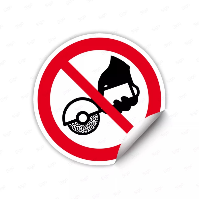 Calcomanía de Prohibición No Usar con Amoladora de Mano| CALC-PR-34