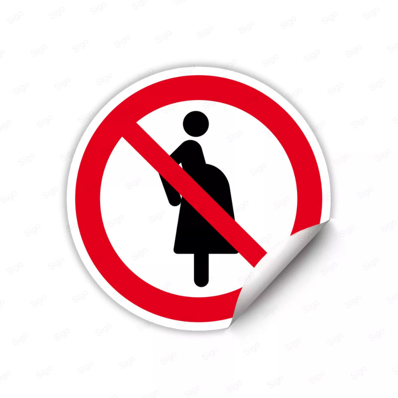 Calcomanía de Prohibición No para uso de Mujeres Embarazadas | CALC-PR-42