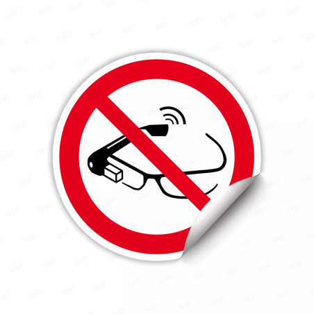 Calcomanía de Prohibición No usar Lentes Inteligentes | CALC-PR-44