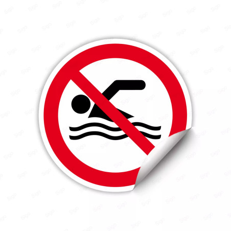 Calcomanía de Prohibición No Nadar | CALC-PR-48