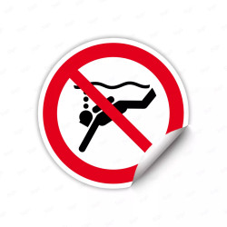 Calcomanía de Prohibición No Hacer Buceo Subacuático | CALC-PR-51