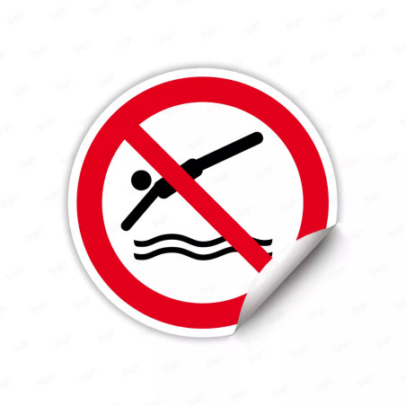 Calcomanía de Prohibición No Lanzarse al Agua | CALC-PR-52