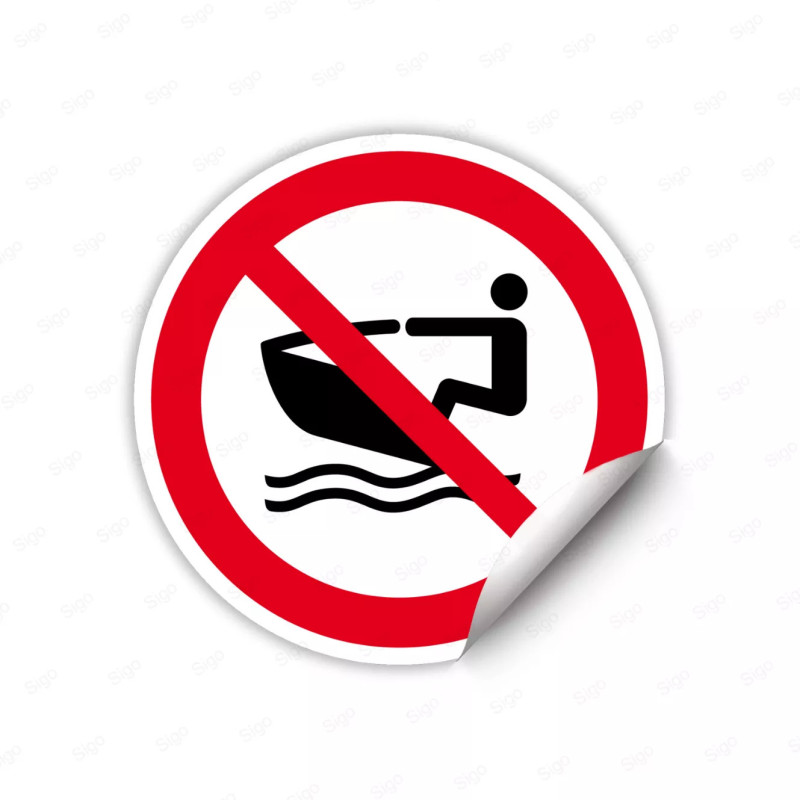 Calcomanía de Prohibición Motos Acuáticas Prohibidas  | CALC-PR-57
