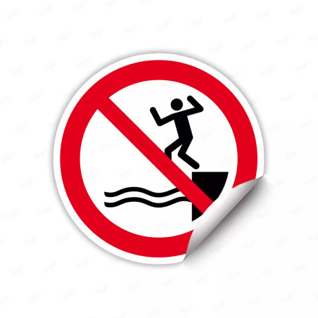 Calcomanía de Prohibición  No Saltar al Agua  | CALC-PR-61