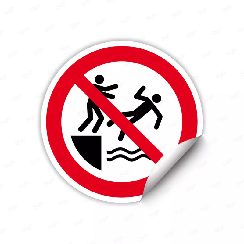 Calcomanía de Prohibición No Empujar al Agua | CALC-PR-62