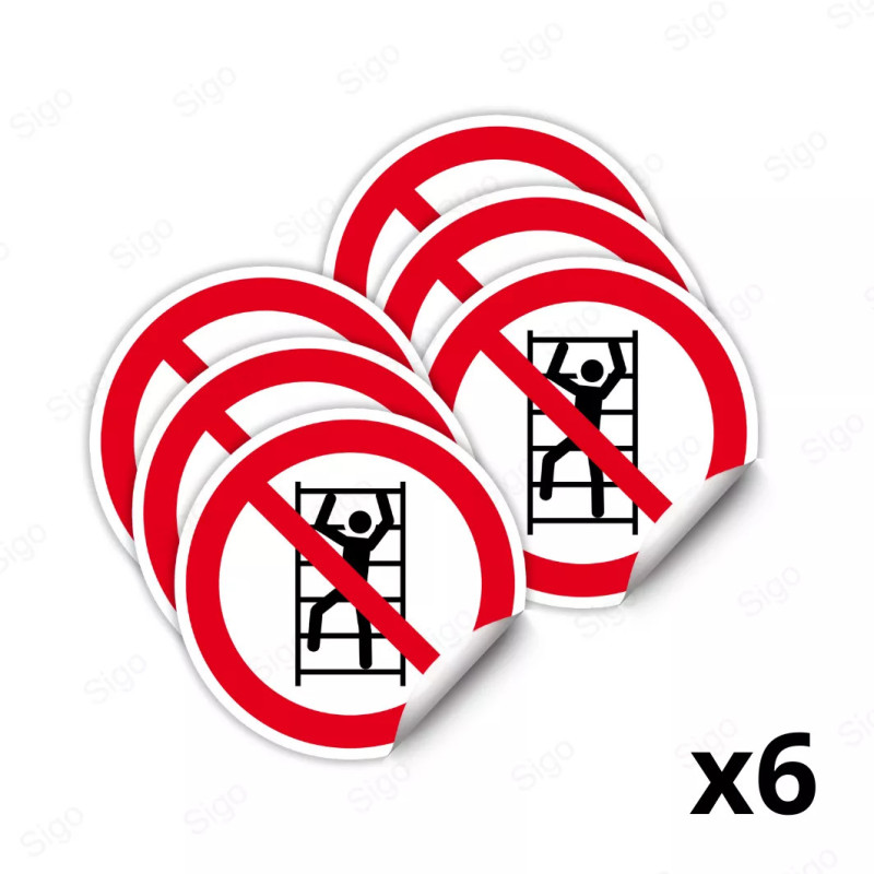 Calcomanía de Prohibición No escalar| CALC-PR-9