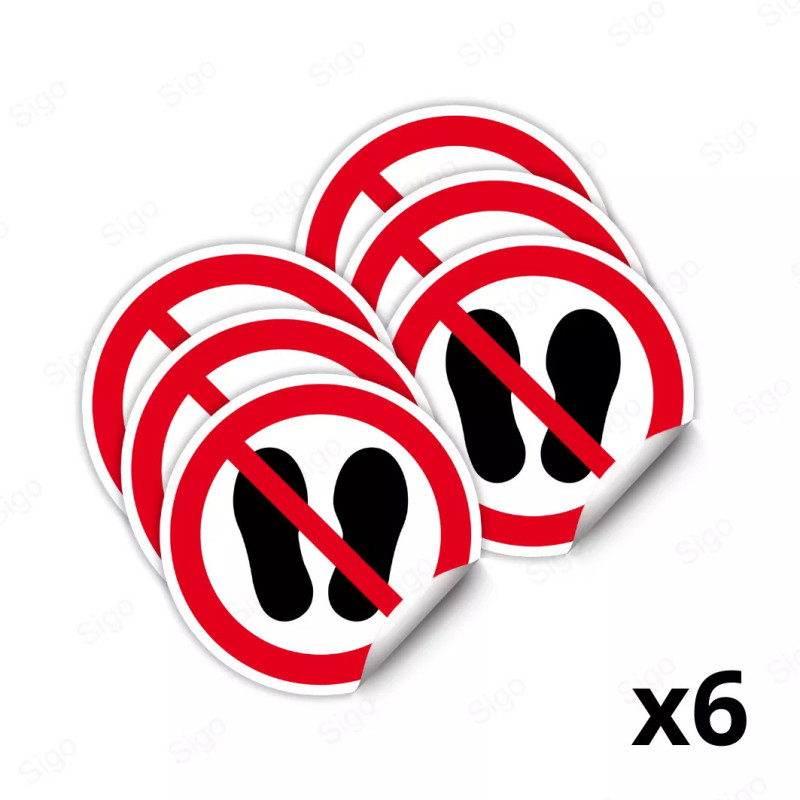 Calcomanía de Prohibición No Caminar o Pararse Aquí | CALC-PR-24