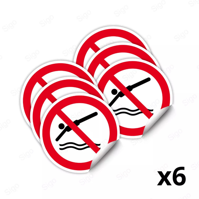 Calcomanía de Prohibición No Lanzarse al Agua | CALC-PR-52