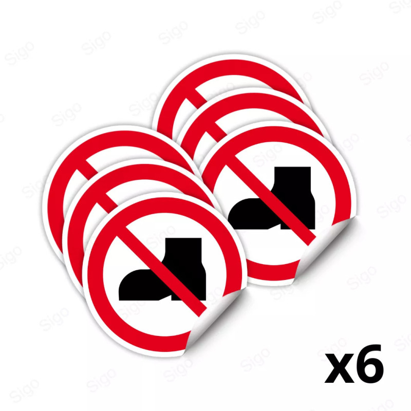 Calcomanía de Prohibición Calzado de Exterior Prohibido | CALC-PR-60