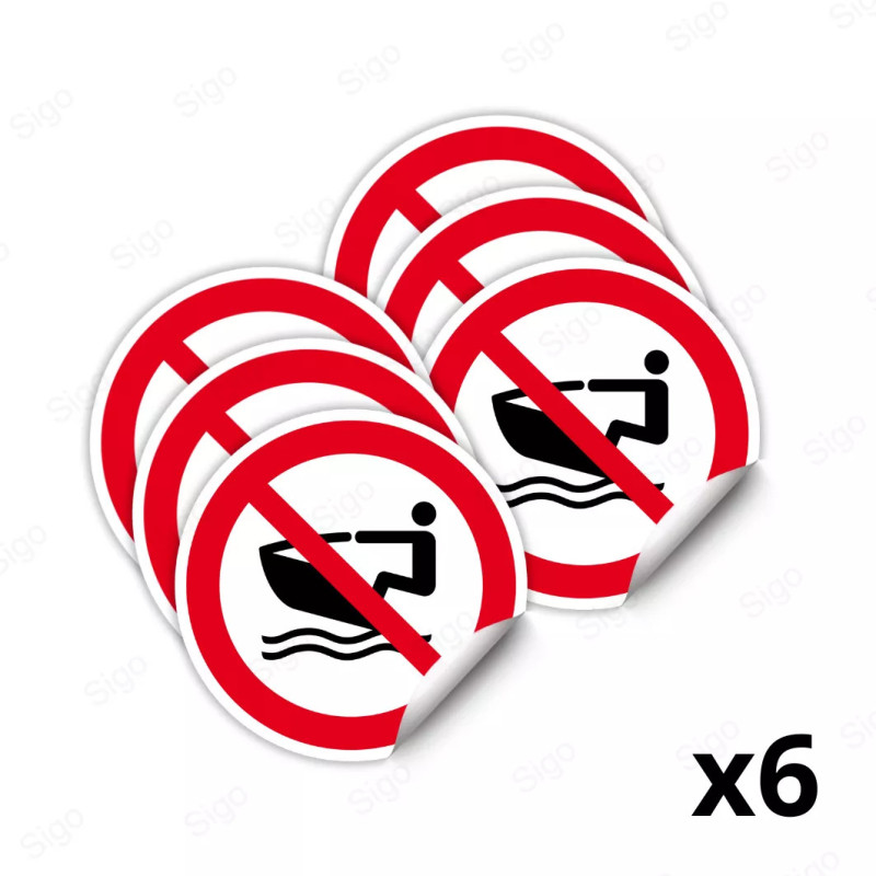 Calcomanía de Prohibición Motos Acuáticas Prohibidas  | CALC-PR-57